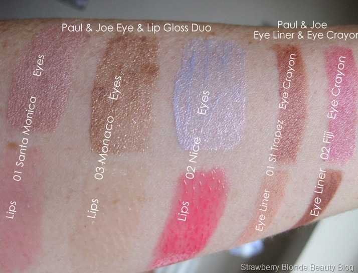 Paul-and-Joe-Eye-Lip-Duo-swatches-Fiji-St-Tropez-Monaco-Santa-Monica-Nice