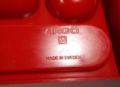 Red plastic desk organizer by Tom Ahlström and Hans Ehrich for Argö