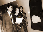 With Mrs. Indra Gandhi, Prime Minister of India, appreciating my painting, [1967 New Delhi]