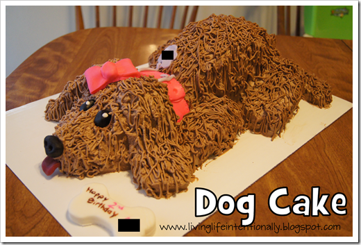 completed dog cake with bone completed dog cake with bone