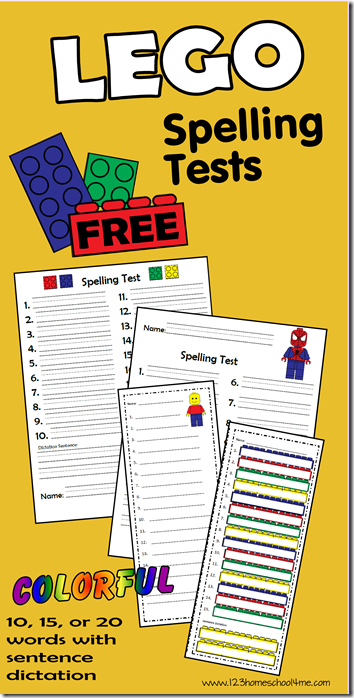 Free LEGO Spelling Tests for Homeschool Kindergarten - 6th Grade Free LEGO Spelling Tests for Homeschool Kindergarten - 6th Grade