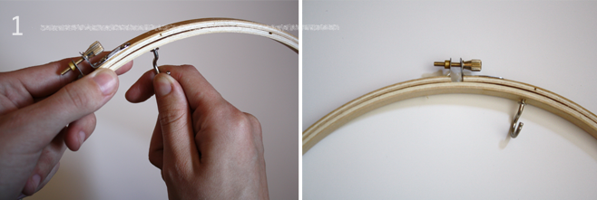 embroidery hoop wall hooks tutorial 1