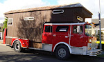 Mack Fire truck converted to a classy looking housetruck. Internal access through a porthole in the cab ceiling. Mack Fire truck converted to a classy looking housetruck. Internal access through a porthole in the cab ceiling.