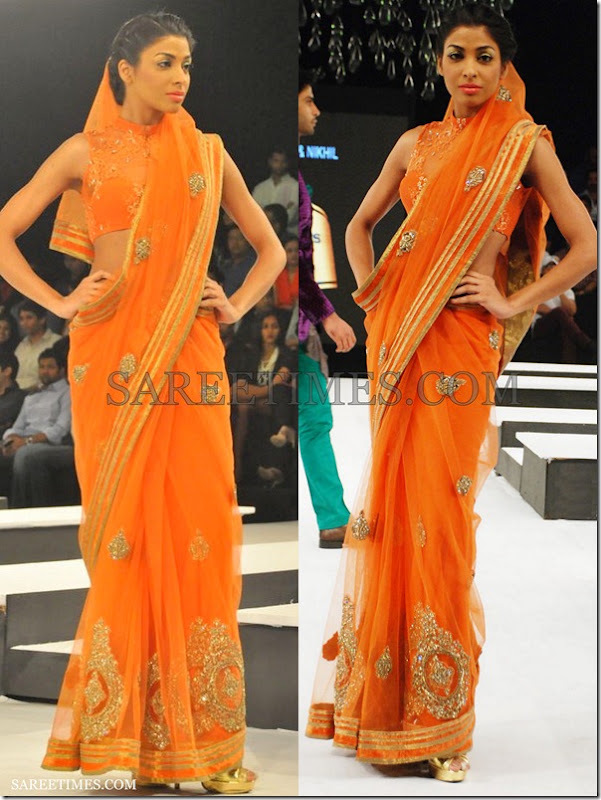 Shantanu_Nikhil_Orange_Shimmer_Saree