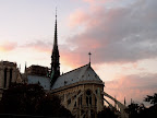 Notre Dame de Paris, east end, at sunset