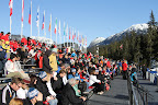 Grandstands at ski jumping