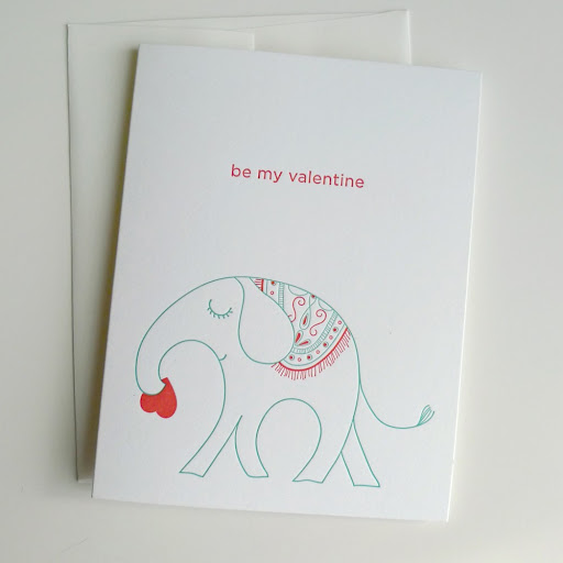 Let this pachyderm deliver your love note. Elephant Love card, $5, etsy.com/shop/finedaypress.