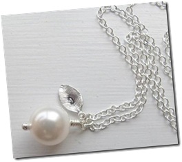 Pearl and Leaf Necklace