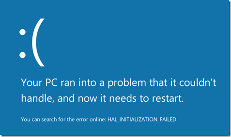 Windows8 - HAL_INITIALIZATION_FAILED Windows8 - HAL_INITIALIZATION_FAILED
