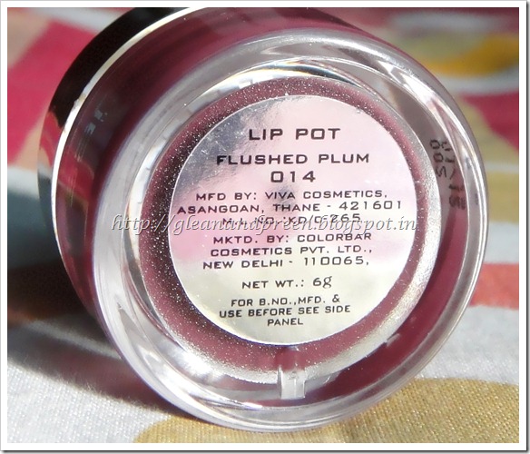 Colorbar Lip Pot Flushed Plum Review Colorbar Lip Pot Flushed Plum Review
