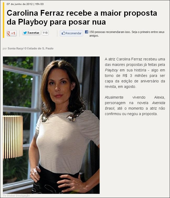 carolina ferraz 3 milhoes playboy