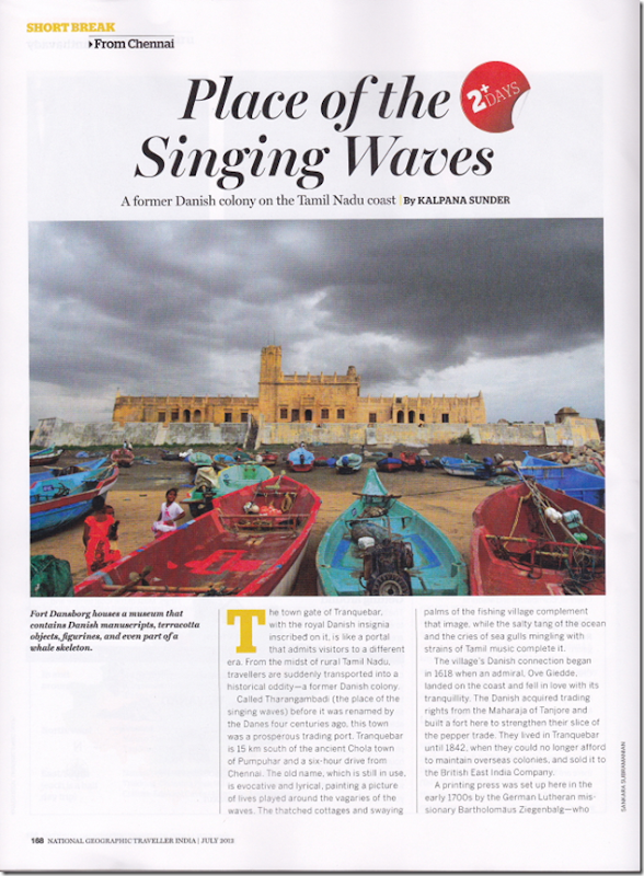 Tranquebar Photo featured in National Geographic Traveller India