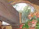 Restoration of copper window, rebuilt using old and mouth blown glass for a private residence in Santa Cruz, CA.