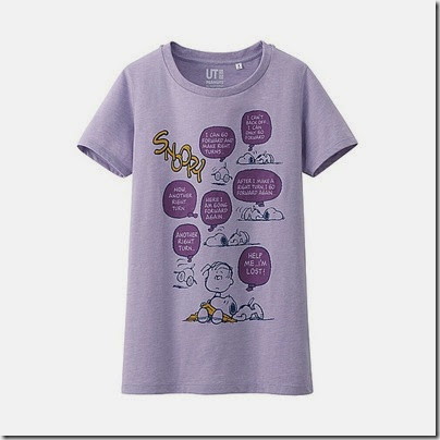 Uniqlo Women Peanuts Crew Neck Short Sleeve T-shirt Purple