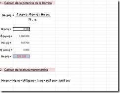 Calculo de potencia de una bomba