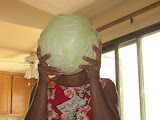 A homegrown cabbage from our friend Trina.