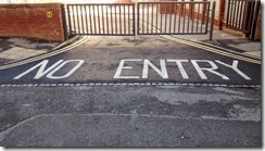 No entry road marking