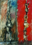 deux tours / papier t.mixte / 60x80 / 1994