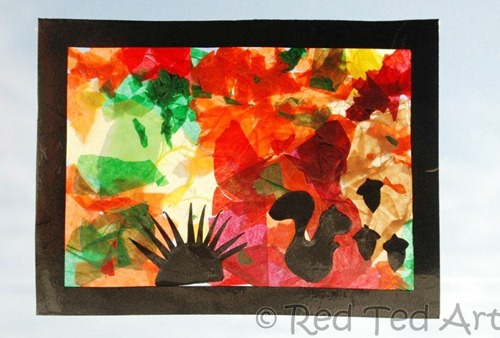 Fall Tissue Paper Collage Tutorial 5