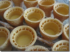cones with cake batter cones with cake batter