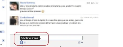 enviar archivos adjuntos facebook