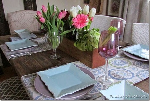 Spring Tablescape @ Rustic-refined.com