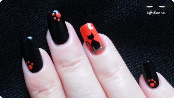 nail art - soffio di dea - soffiodidea - halloween - gatto nero - 2 nail art - soffio di dea - soffiodidea - halloween - gatto nero - 2