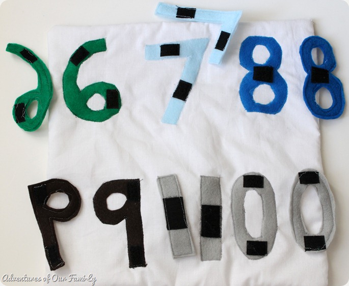 Counting quiet book felt page template
