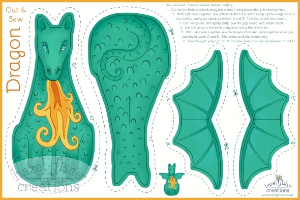 Dragon Mythical Creature Cut and Sew Plushie spoonflower fabric design contest hazel fisher creations Dragon Mythical Creature Cut and Sew Plushie spoonflower fabric design contest hazel fisher creations