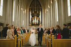 The bride was escorted down the aisle by her father.