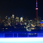 mesmerizing night view of the Toronto skyline from the Thompson Hotel in Toronto, Canada 