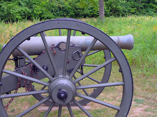 A cannon at the position where Southern Capt. Henry Guibor fired on Union troops at 