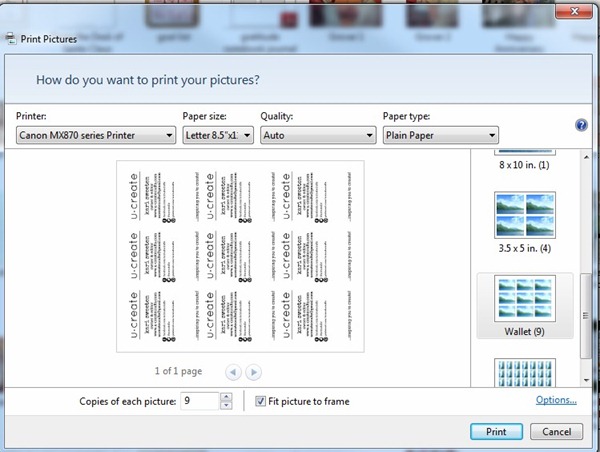 printing business cards