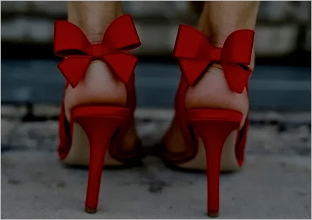 red shoes with bow