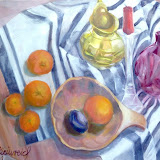 Stillleben mit Messingkrug, Öl auf Leinwand,       70 x 50 cm, Copyright 2011 by O. Weinreich