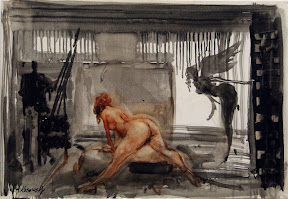Avinoam Koswsky The perfect muse 2004 Oil on oaper 46X32cm.jpg
