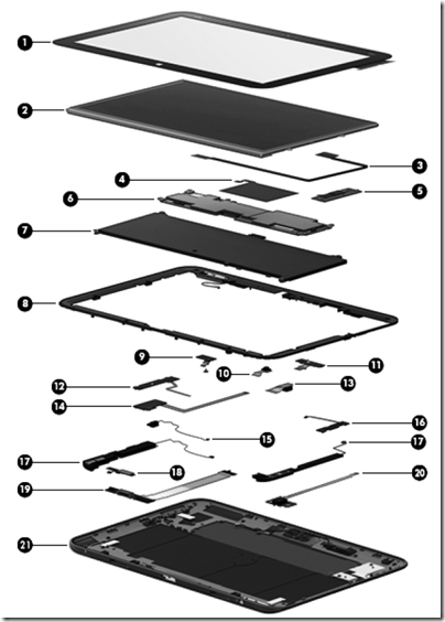 HP Envy x2 11t-g000 Tablet inside view