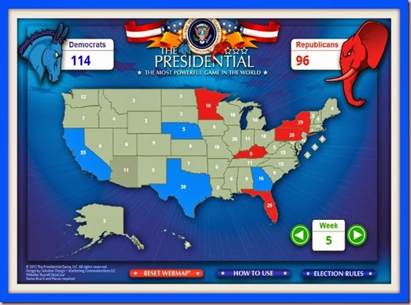 Presidential Game web map in use