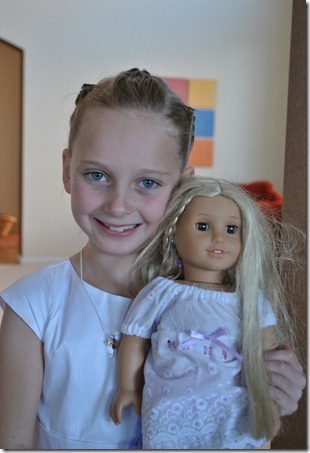 Grandma Cornell made Julie the doll a baptism dress out of the same material as my bridesmaid's skirts. What a special little dress! Grandma Cornell made Julie the doll a baptism dress out of the same material as my bridesmaid's skirts. What a special little dress!