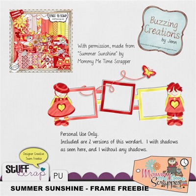 Mommy Me Time Scrapper - Summer Sunshine - Frame Freebie Preview