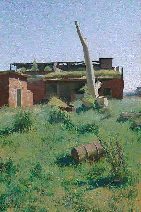 Oil landscape with old base Neutief