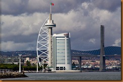 Lisbon, bridge and hotel