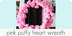 pink puffy heart wreath