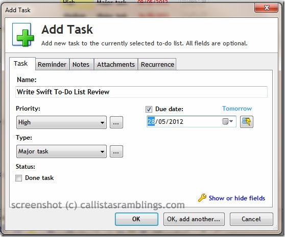 Adding a Task in Swift To-Do List 7 Task Management Software