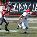 UM's Peter Nguyen breaks free up the left sideline...