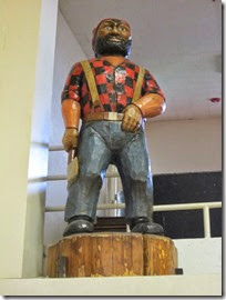 Lumberjack Statue in the Robert A. Long High School Gymnasium in Longview, Washington on May 5, 2012