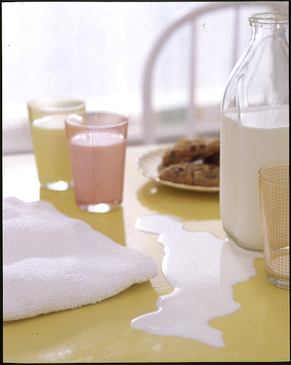 Wiping up spills while they're fresh makes them easier to remove. Wiping up spills while they're fresh makes them easier to remove.