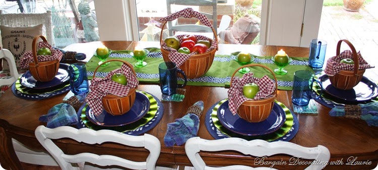 Apple Basket Tablescape for Fall