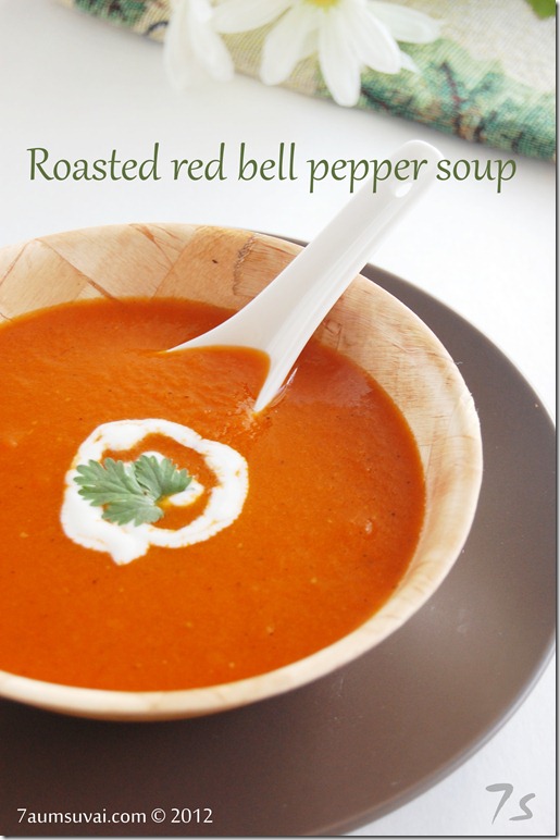 Roasted red bell pepper soup