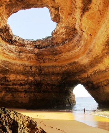 A sea cave in the Algarve region of Portugal.